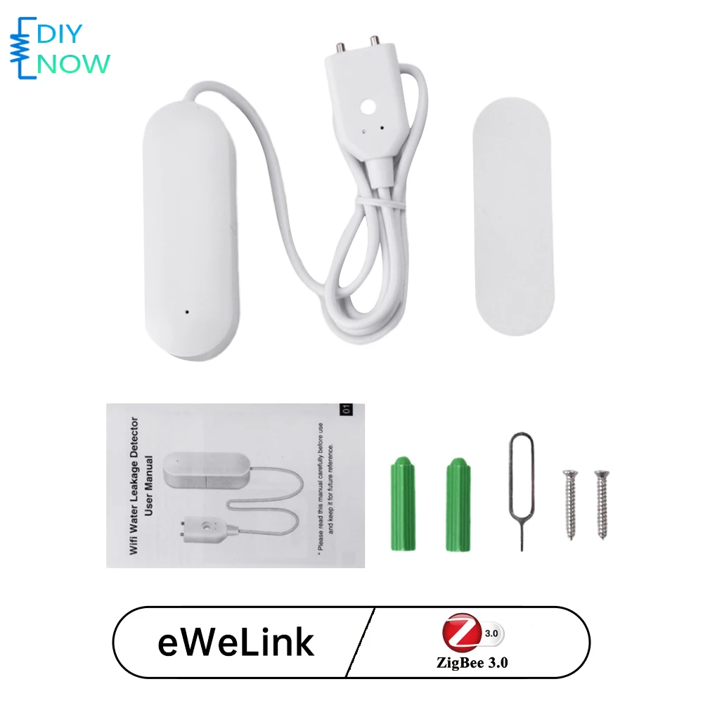 Water Alarm Sensor - เซ็นเซอร์ตรวจจับน้ำรั่วไหล ระบบตรวจสอบน้ำในบ้านอัจฉริยะ พร้อมสัญญาณเตือนทันที เชื่อมต่อ Zigbee3.0 สำหรับห้องครัว