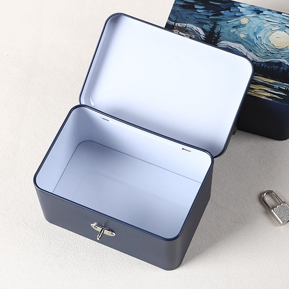 Medicine Cabinet Lock - กล่องของขวัญ กล่องเก็บของขนาดใหญ่ วัสดุโลหะ กล่องล็อครหัสผ่าน กล่องเหล็กเคลือบดีบุก กล่องเก็บของส่วนตัว