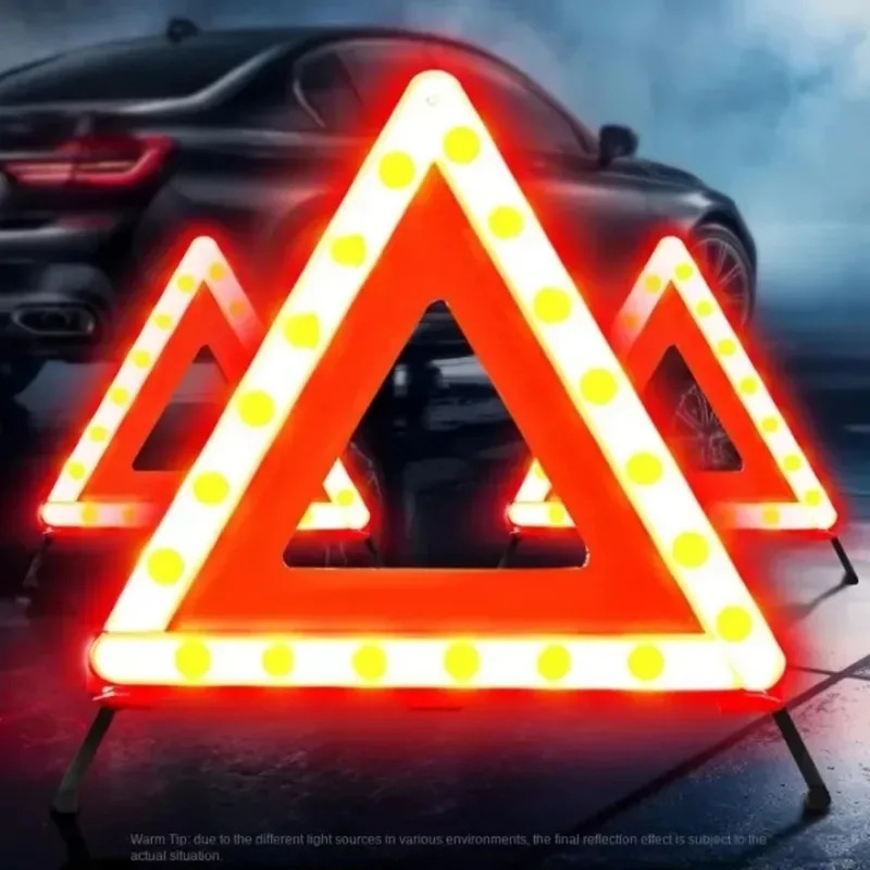Emergency Exit Sign - รถสามเหลี่ยมสีแดงสะท้อนแสงขาตั้งกล้องกรอบพับได้แผนที่ความปลอดภัยอันตรายป้ายหยุดอุปกรณ์เสริมสําหรับรถยนต์สําหรับรถยนต์ฉุกเฉินสลาย