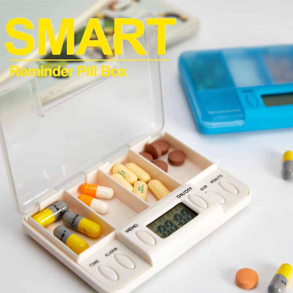 Medicine Cabinet Lock - กล่องยาอัจฉริยะ 4 ช่อง พร้อมระบบเตือนความจำแบบอิเล็กทรอนิกส์ ตั้งเวลาได้ มีระบบสั่นเตือน