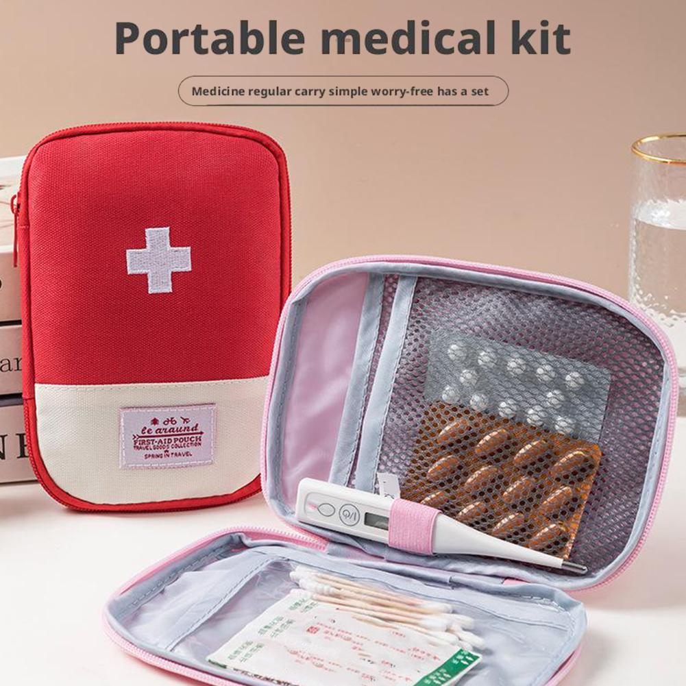 First Aid Bag Kit - ชุดปฐมพยาบาลแบบพกพาการเดินทางกลางแจ้งแคมป์ปิ้งฉุกเฉินถุงเก็บยากระเป๋าเดินทางมินิ EDC กระเป๋าออแกไนเซอร์กล่องใส่ยา