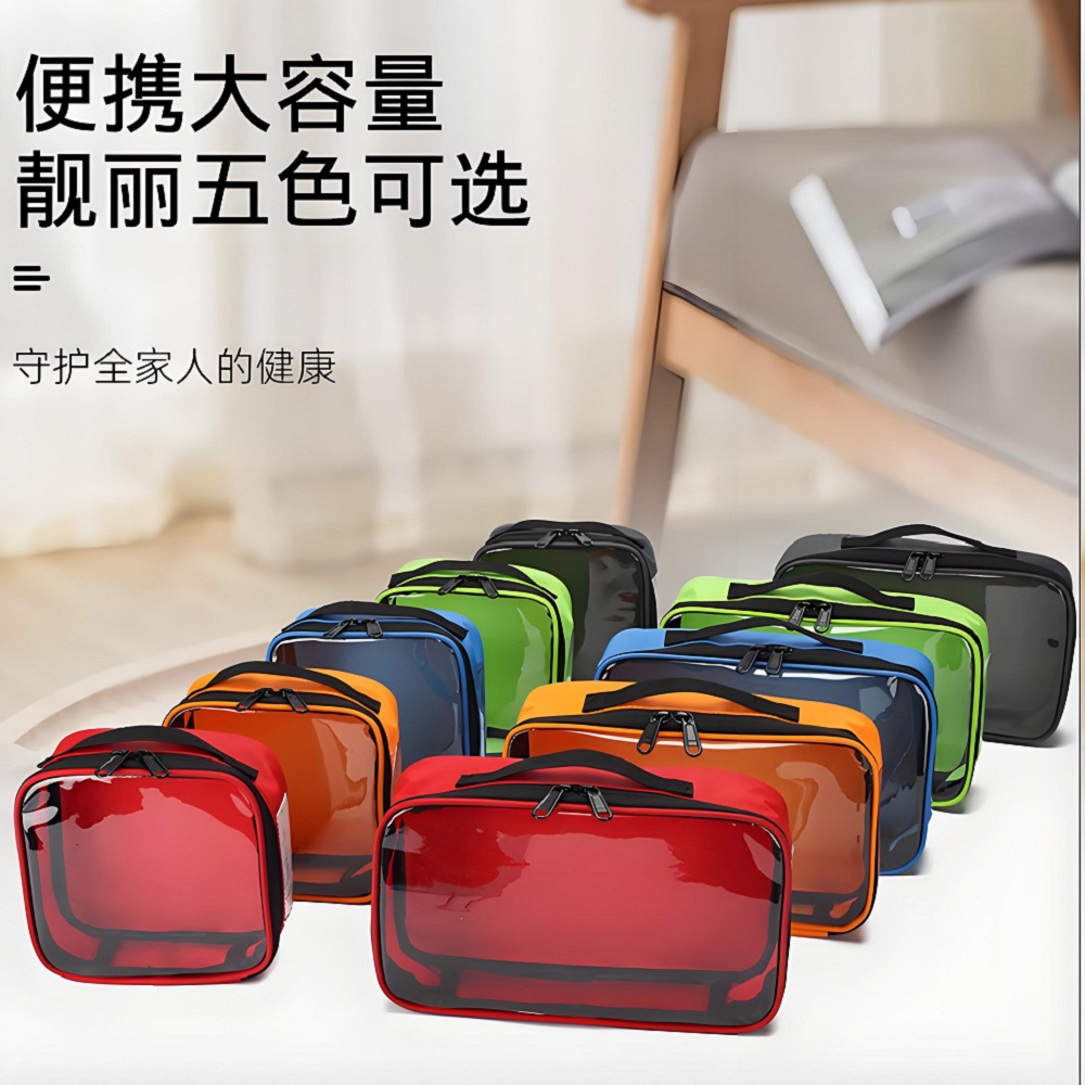 First Aid Bag Kit - กระเป๋าเก็บยาพกพาสำหรับเดินทางกลางแจ้ง ความจุขนาดใหญ่ ทำจากผ้า Oxford สำหรับยาที่บ้าน ชุดปฐมพยาบาล