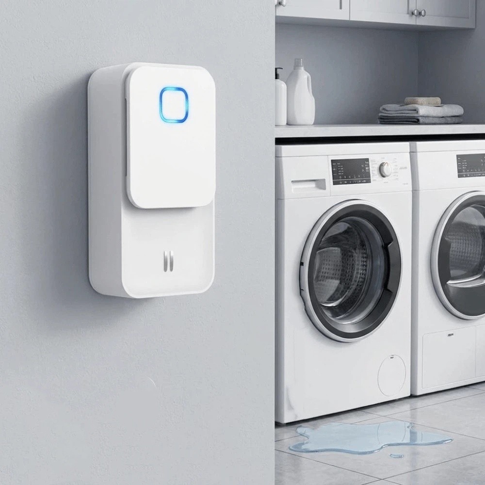 Water Alarm Sensor - เซ็นเซอร์ตรวจจับน้ำรั่วแบบเชื่อมต่อ WiFi ตรวจจับได้สองพื้นผิว ขนาดกะทัดรัด ระบบเตือนภัยน้ำรั่วเพื่อความปลอดภัยในบ้าน รองรับเครือข่าย