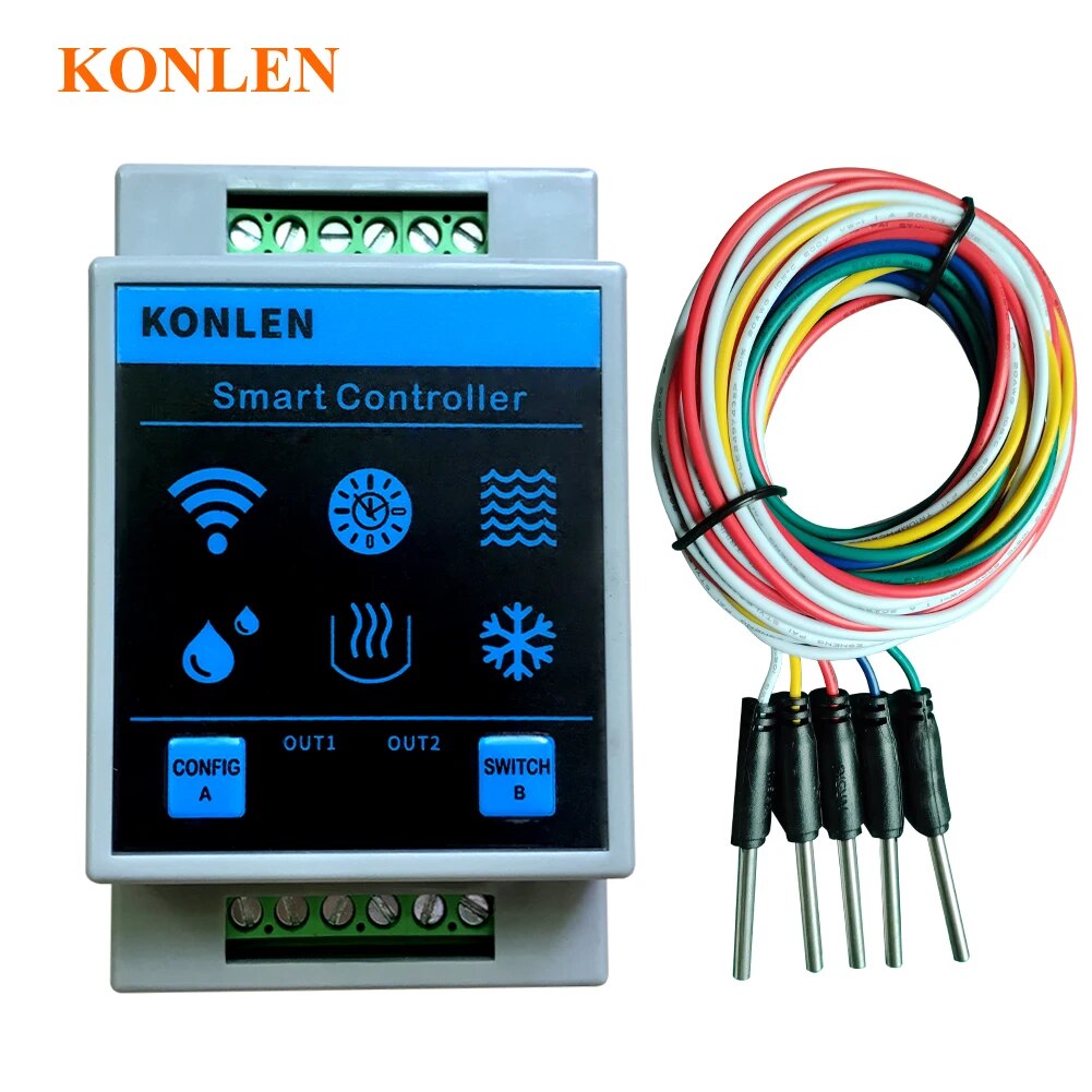 Water Alarm Sensor - KONLEN Tuya เซ็นเซอร์ระดับน้ํา WIFI Controller สมาร์ทบ้านรั่วน้ําท่วมนาฬิกาปลุกรั่ว