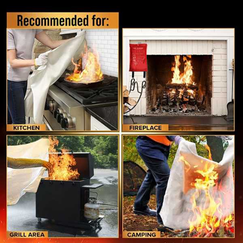 Fire Blanket Kitchen - AED2-ผ้าห่มดับเพลิงฉุกเฉิน, ผ้าห่มดับเพลิง, ผ้าห่มดับเพลิงสำหรับห้องครัว, เตาย่าง, เตาผิง (78.7