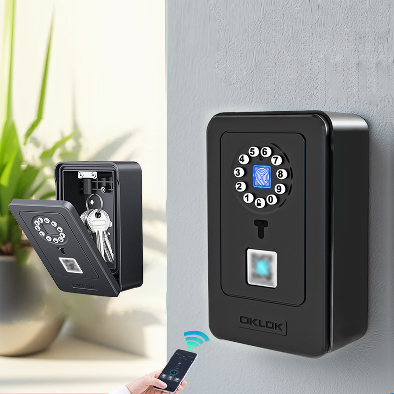 Lockbox Key Secure - กล่องเก็บรหัสผ่านแบบแขวนอัจฉริยะ พร้อมระบบล็อคดิจิตอล สำหรับเก็บกุญแจ นิรภัยสำหรับบ้าน ระบบสแกนลายนิ้วมือ
