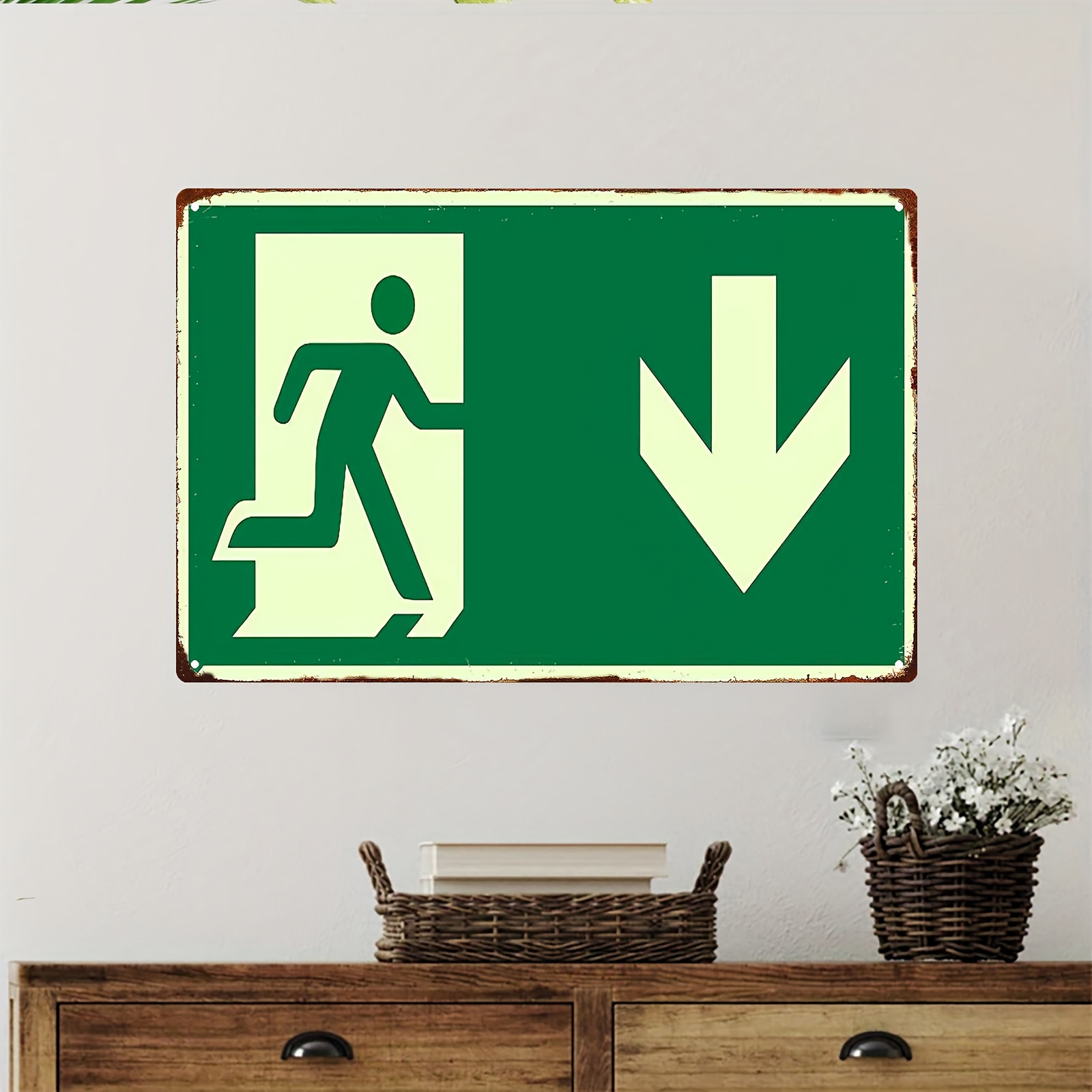 ป้ายเหล็กโลหะวินเทจ 2 มิติ |   - Emergency Exit Sign บทวิจารณ์และราคา