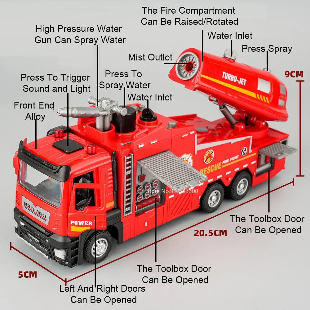 1:32 Scale สเปรย์น้ํา Fire รถบ - Fire Escape Ladder บทวิจารณ์และราคา
