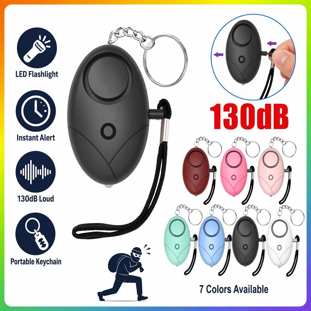 130db สัญญาณเตือนภัยส่วนบุคคล  - Personal Alarm Keychain บทวิจารณ์และราคา