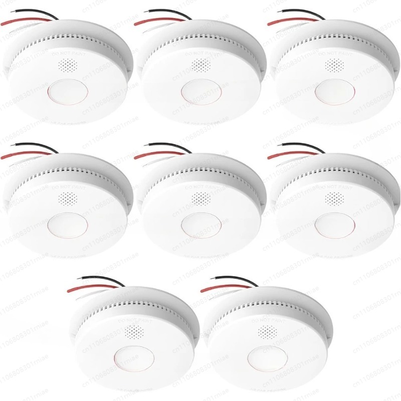 คุณภาพสูง-8 ชิ้น, เครื่องตรวจจ - Smoke Detector Interconnected บทวิจารณ์และราคา