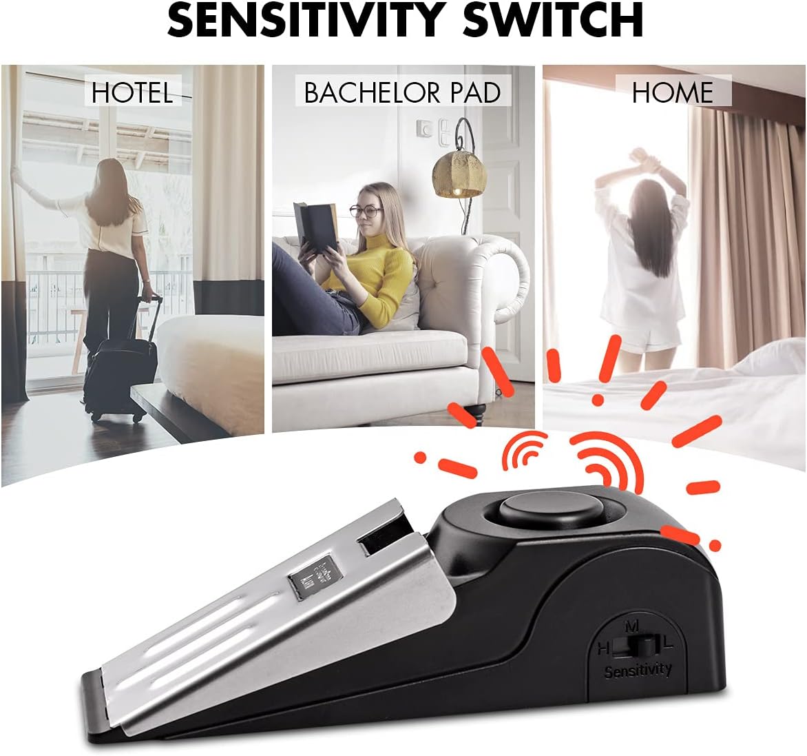 สัญญาณกันขโมยประตูแบบพกพา 1/2  - Door Stop Alarm บทวิจารณ์และราคา