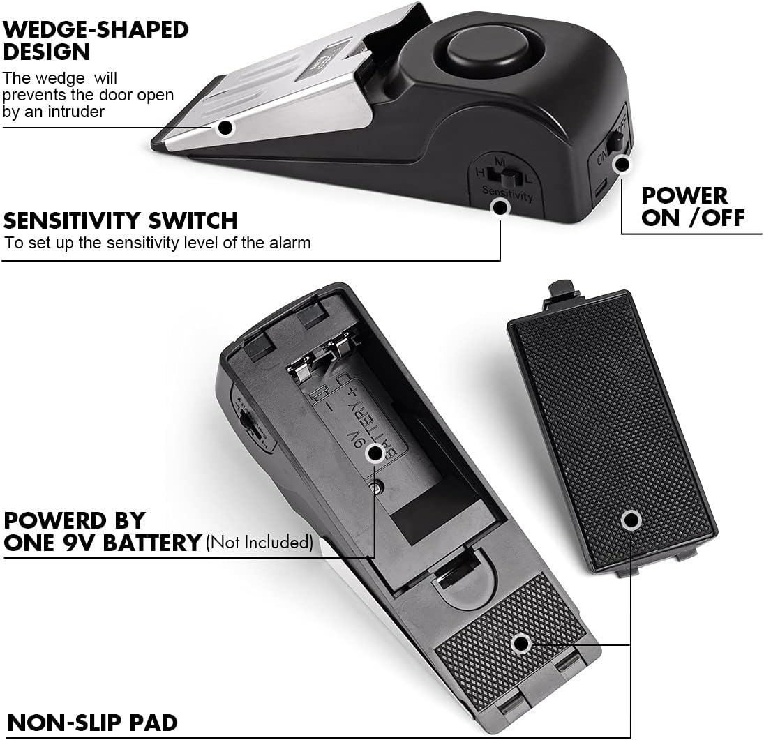 สัญญาณกันขโมยประตูแบบพกพา 1/2  - Door Stop Alarm บทวิจารณ์และราคา